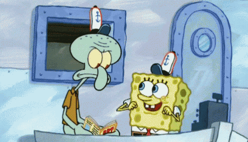 spongebob kissing squidward