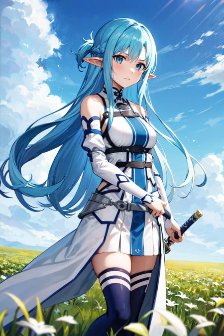 Sword Art Online Asuna Blue Hair lita phoenix