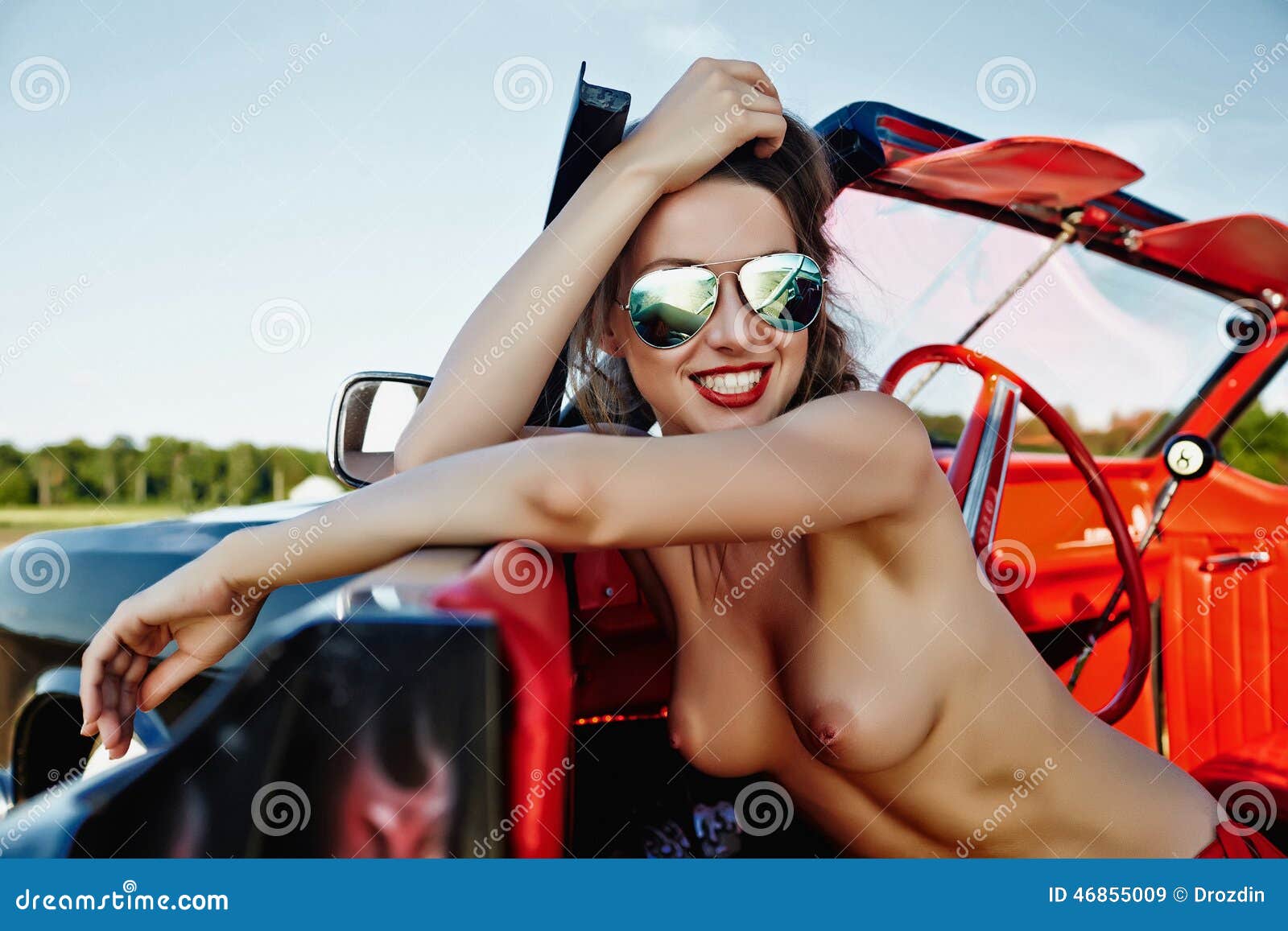 Best of Topless women in cars